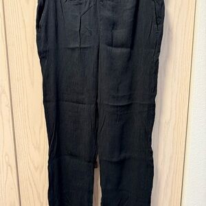 GAP black Textured linen blend pants